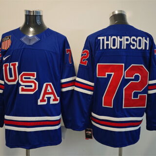 Men's USA #72 Tage Thompson Royal 2025-2026 Stitched Jersey