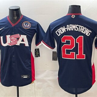 Armstrong Navy 2026 World Baseball Classic United States 250th Anniversary Patch Road Stadium Stitched Jersey