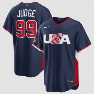 Men's USA Baseball #99 Aaron Judge Navy 2026 World Baseball Classic Road Stadium Stitched Jersey