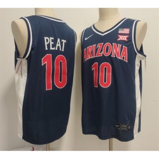 Men's Arizona Wildcats #10 Koa Peat Navy Stitched Jersey