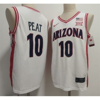 Men's Arizona Wildcats #10 Koa Peat White Stitched Jersey
