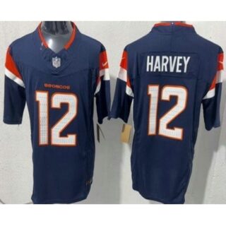 Men's Denver Broncos #12 Rj Harvey Limited Navy FUSE Vapor Jersey