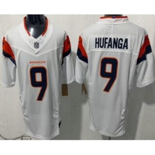 Men's Denver Broncos #9 Talanoa Hufanga Limited White FUSE Vapor Jersey