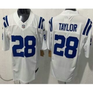 Men's Indianapolis Colts #28 Jonathan Taylor Limited White FUSE Vapor Jersey