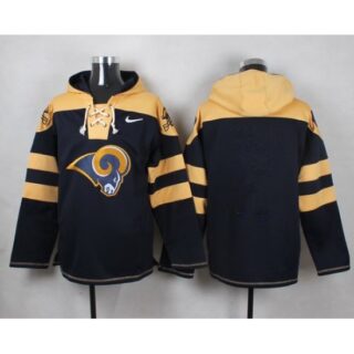 Men's Los Angeles Rams Blank Navy Blue player pullover Hoodie