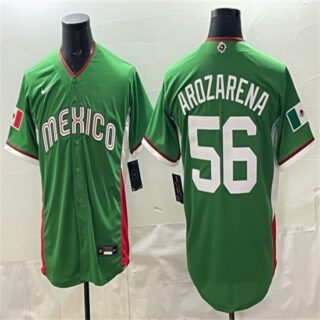 Men's Mexico Baseball #56 Randy Arozarena Green 2026 World Baseball Classic Home Stadium Stitched Jersey