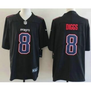 Men's New England Patriots #10 Drake Maye Limited Black Fashion Vapor Jersey