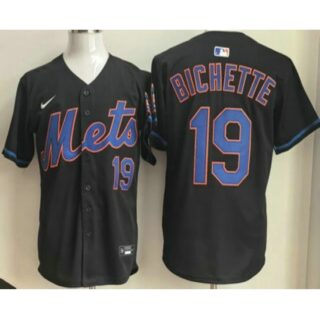 Men's New York Mets #19 Bo Bichette Black Limited Jersey