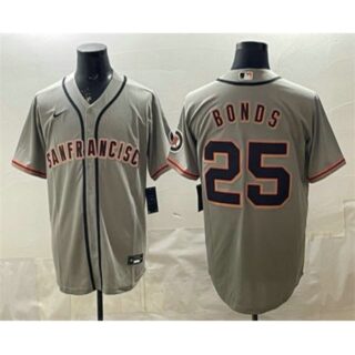 Men's San Francisco Giants #25 Barry Bonds Gray Cool Base Jersey