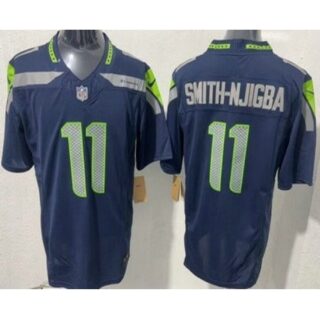 Men's Seattle Seahawks #11 Jaxon Smith Njigba Limited Navy FUSE Vapor Jersey