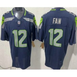 Men's Seattle Seahawks #12 Fan Limited Navy FUSE Vapor Jersey