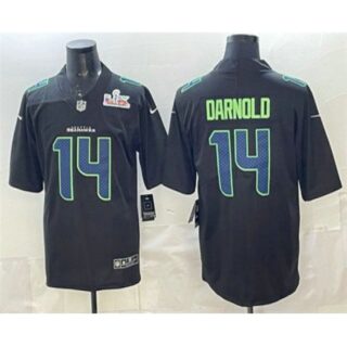 Men's Seattle Seahawks #14 Sam Darnold Limited Black Super Bowl LX Fashion Vapor Jersey
