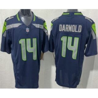 Men's Seattle Seahawks #14 Sam Darnold Limited Navy FUSE Vapor Jersey