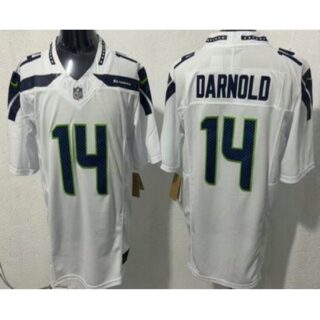 Men's Seattle Seahawks #14 Sam Darnold Limited White FUSE Vapor Jersey