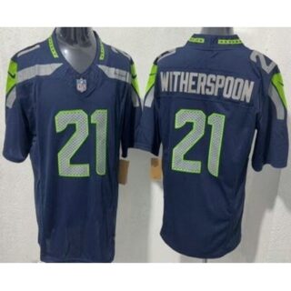 Men's Seattle Seahawks #21 Devon Witherspoon Limited Navy FUSE Vapor Jersey