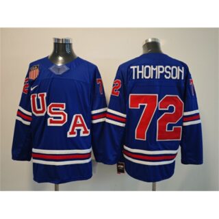 Men's USA #72 Tage Thompson Royal 2025-2026 Stitched Jersey