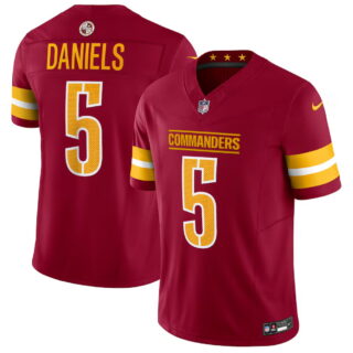 Men's Washington Commanders #5 Jayden Daniels Burgundy Vapor F.U.S.E. Limited Jersey