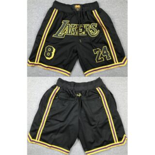 Los Angeles Lakers #8 #24 Black Shorts (Run Small)