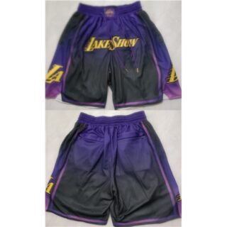 Los Angeles Lakers Purple Black 2025 City Edition Shorts (Run Small)