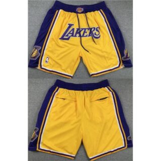Los Angeles Lakers Yellow Purple Shorts (Run Small)