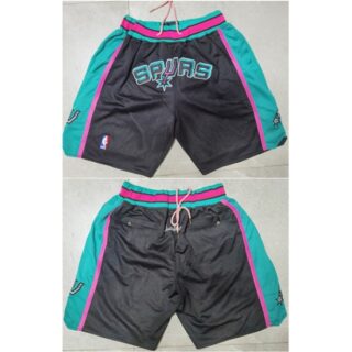 Men' San Antonio Spurs Black Teal Shorts (Run Small)