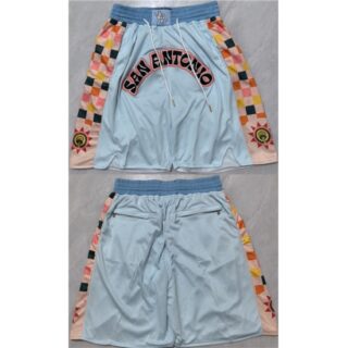 Men' San Antonio Spurs Light Blue City Edition Shorts (Run Small)