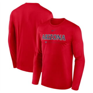 Men's Arizona Wildcats Red 2025 Courtside Basketball Shootaround Legend Dri FIT Long Sleeve T-Shirt