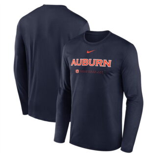 Men's Auburn Tigers Navy 2025 Courtside Basketball Shootaround Legend Dri FIT Long Sleeve T-Shirt