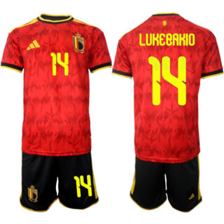 Men's Belgium National Team #14 Dodi Lukebakio Red 2026 World Cup Home Soccer Jersey Suit