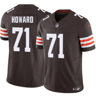 Men's Cleveland Browns #71 Tytus Howard Brown F.U.S.E. Vapor Limited Stitched Football Jersey