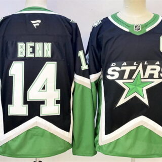 Men's Dallas Stars #14 Jamie Benn Black 2025 26 With C Patch Alternate Stitched Hockey Jersey