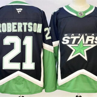 Men's Dallas Stars #21 Jason Robertson Black 2025 26 Alternate Stitched Hockey Jersey