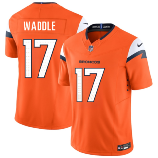 Men's Denver Broncos #17 Jaylen Waddle Orange 2026 F.U.S.E. Vapor Limited Stitched Football Jersey