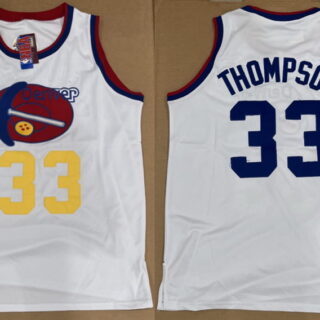 Men's Denver Nuggets #33 David Thompson White Stitched Basketball Jersey