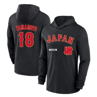 Men's Japan Baseball #18 Yoshinobu Yamamoto Black 2026 World Baseball Classic Club Hoodie