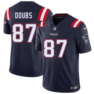 Men's New England Patriots #87 Romeo Doubs Navy 2026 F.U.S.E. Vapor Limited Stitched Football Jersey