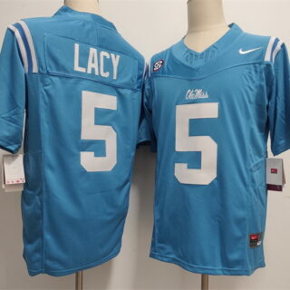 Men's Ole Miss Rebels #5 Kewan Lacy Blue 2026 F.U.S.E. Stitched jersey