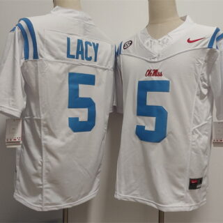 Men's Ole Miss Rebels #5 Kewan Lacy White 2026 F.U.S.E. Stitched jersey
