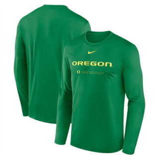 Men's Oregon Ducks Green 2025 Courtside Basketball Shootaround Legend Dri FIT Long Sleeve T-Shirt