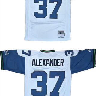Men's Seattle Seahawks #37 Shaun Alexander White Stitched Football Jersey