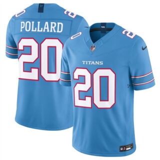 Men's Tennessee Titans #20 Tony Pollard Light Blue 2026 F.U.S.E. Vapor Limited Stitched Football Jersey