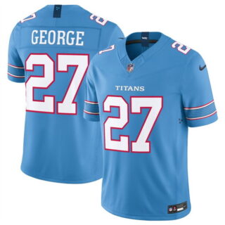 Men's Tennessee Titans #27 Eddie George Light Blue 2026 F.U.S.E. Vapor Limited Stitched Football Jersey
