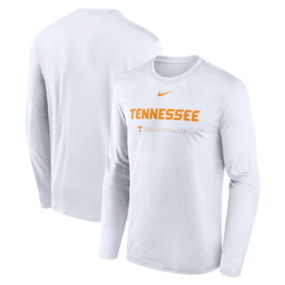 Men's Tennessee Volunteers White 2025 Courtside Basketball Shootaround Legend Dri FIT Long Sleeve T-Shirt