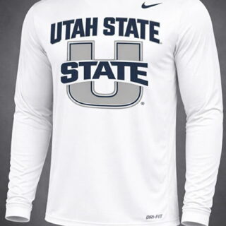 Men's Utah State University Aggies White Long Sleeve T-Shirt