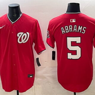 Men's Washington Nationals #5 CJ Abrams Red Limited Stitched Baseball Jersey