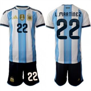 Men's Argentina #22 L.MARTINEZ National Team FIFA x World Cup 2026 Home White On Field Jersey