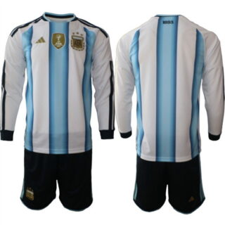 Men's Argentina Blank Long Sleeve National Team FIFA x World Cup 2026 Home White On Field Jersey