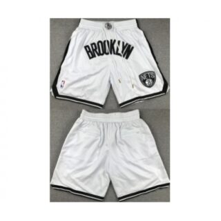 Mens Brooklyn Nets White Shorts