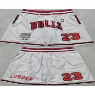 Men's Chicago Bulls #23 Michael Jordan White Just Don Shorts