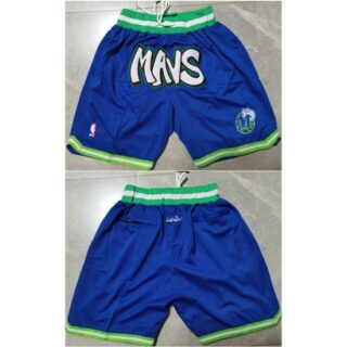 Mens Dallas Mavericks Blue Shorts (Run Small)